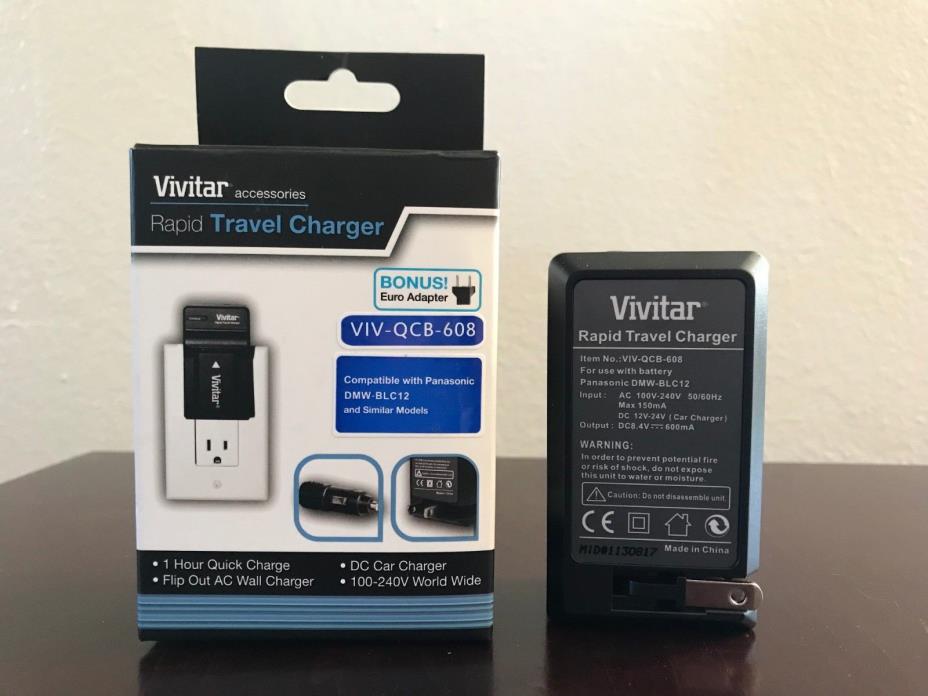 Vivitar Rapid Travel Charger VIV-QCB-608 Compatible with Panasonic DMW-BLC12