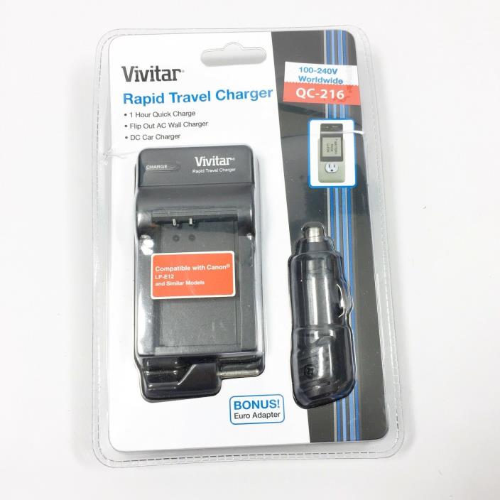 Vivitar Rapid Travel Charger QC 216 Compatible With Canon LP-E12