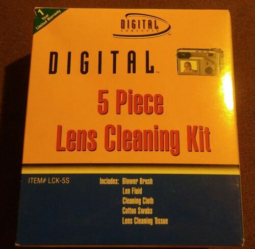 Digital Concepts 5 Piece Lens Cleaning Kit Item# LCK-5S Brush Fluid Cloth NIB