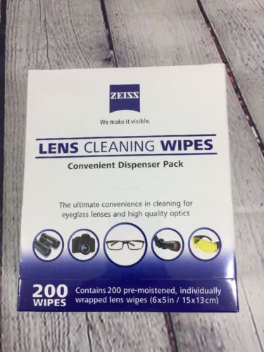 Zeiss Lens Cleaning Wipes - 200 count - Individually Wrapped - Sealed Box