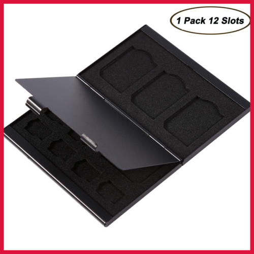 SD Card Holder Aluminum TF Micro Memory Camera Case Protecter Storage Black