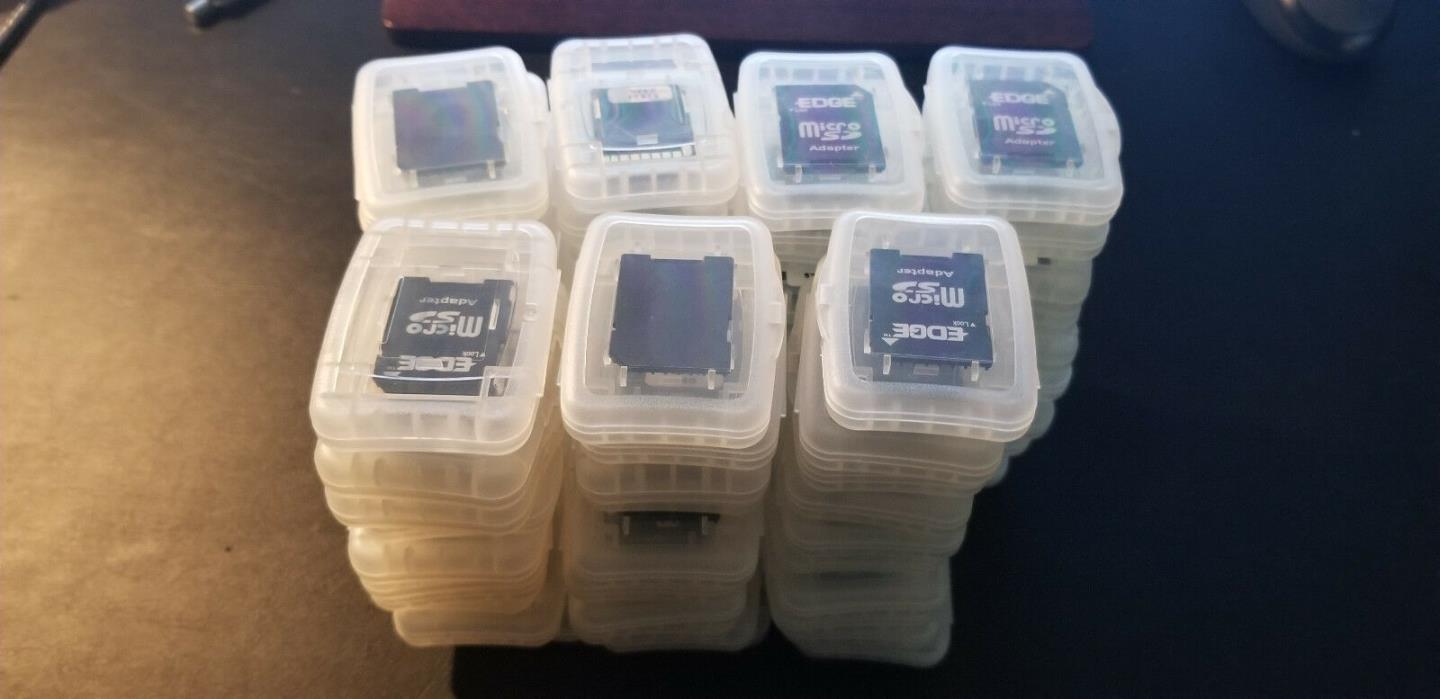 Lot of 70 Micro SD Card Memory Adapter With Thick Sturdy Plastic Cases