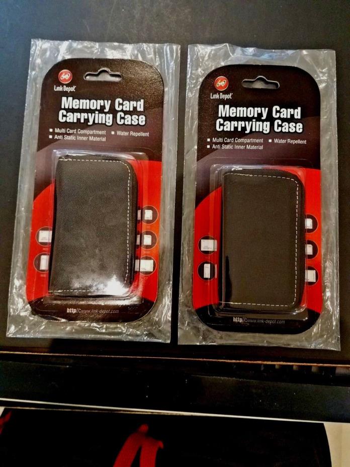 (2)Link Depot LD-MCHOLDER Memory Card Carrying CasesBlack-New Original Packaging