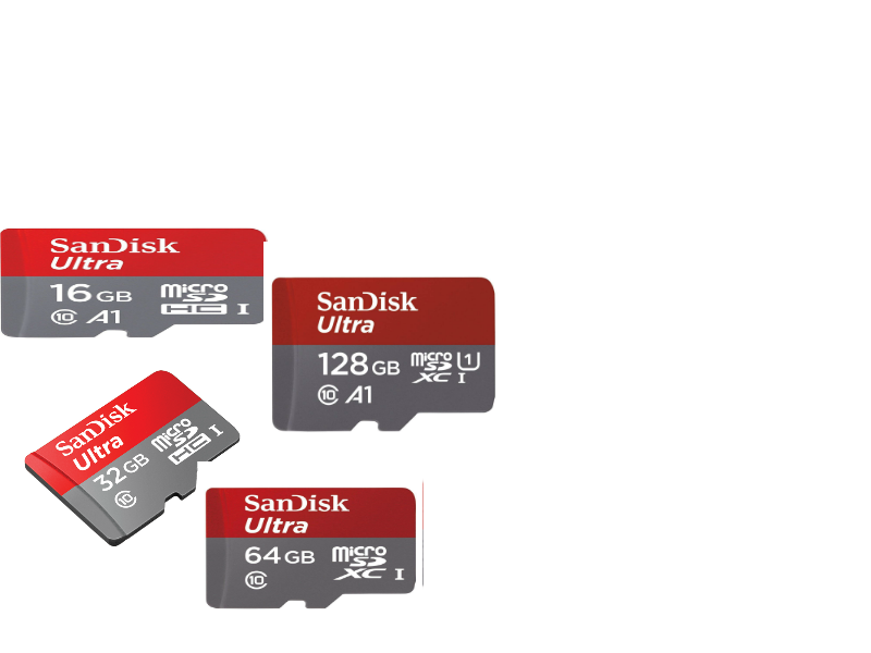 Sandisk Ultra Micro SDHC UHS-I Class 10, 128GB, 64GB, 32GB,16GB