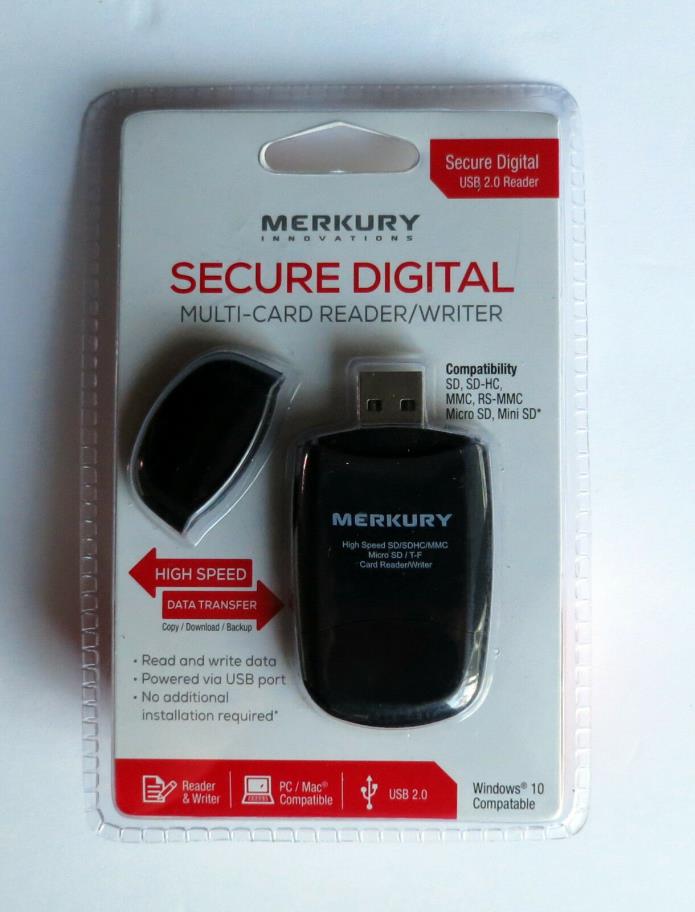 MERKURY INNOVATIONS Secure Digital USB 2.0 Multi-Card Reader, NIP