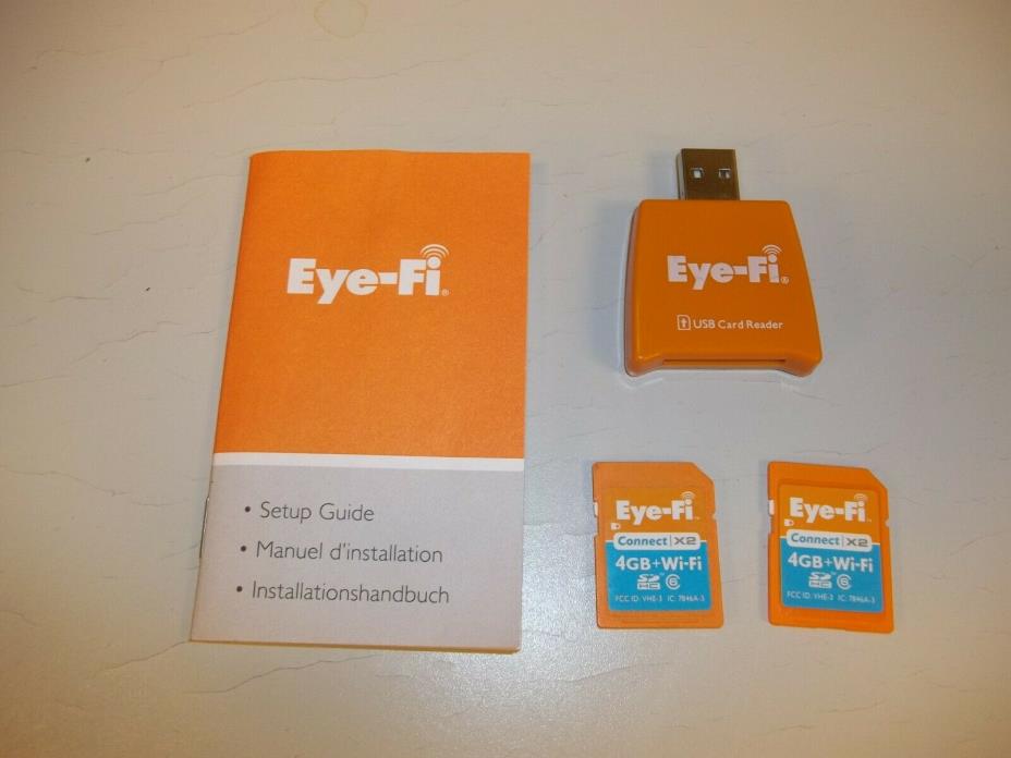Eye-fi USB card reader and 2 4GB SD memory cards