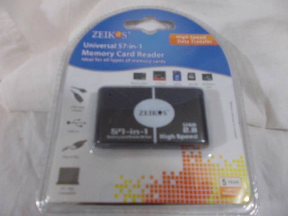 Zeikos High Speed Universal 57-in-1 USB 2.0 Flash Memory Card Reader