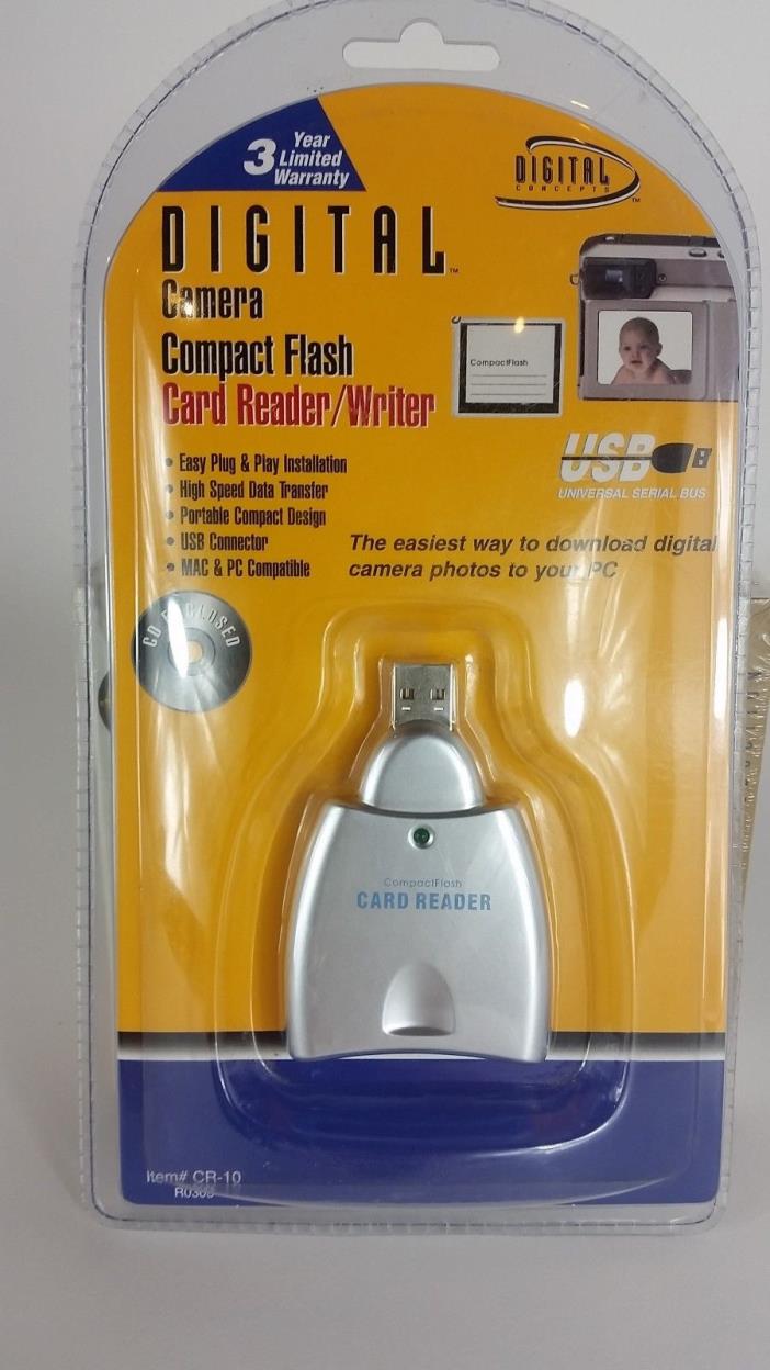 Digital Camera Compact Flash Card Reader / Write CR-10 Concepts USB RO303 New