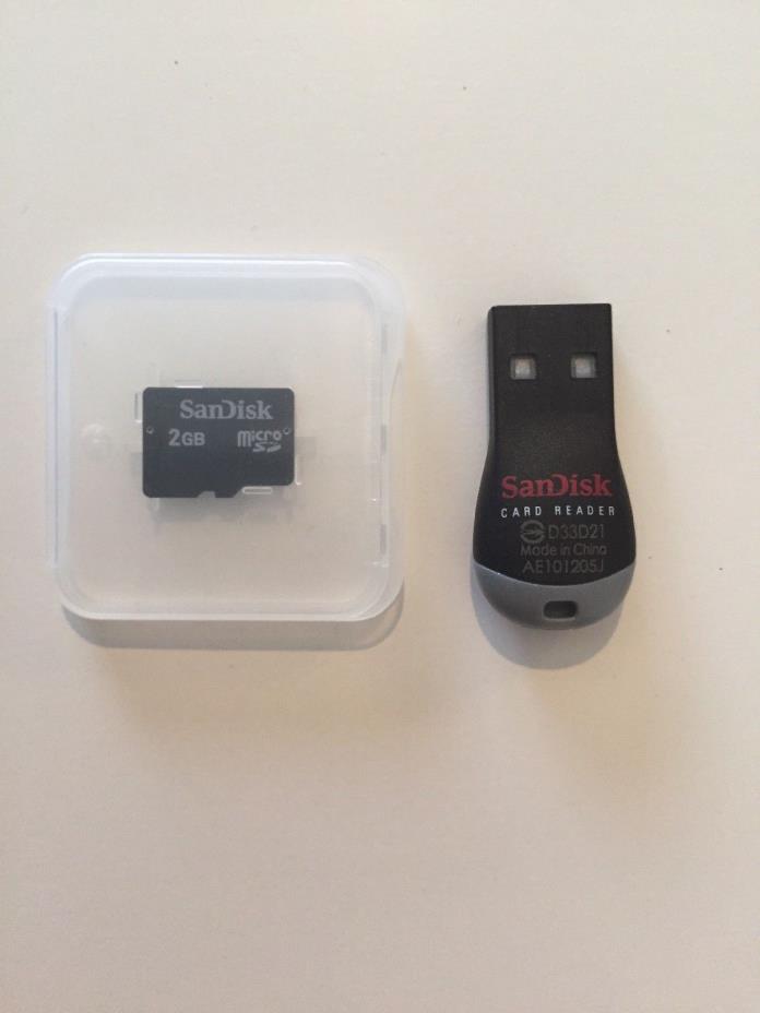 Sandisk USB Micro SD Memory Card Reader PLUS A  2GB Micro SD Card !!!