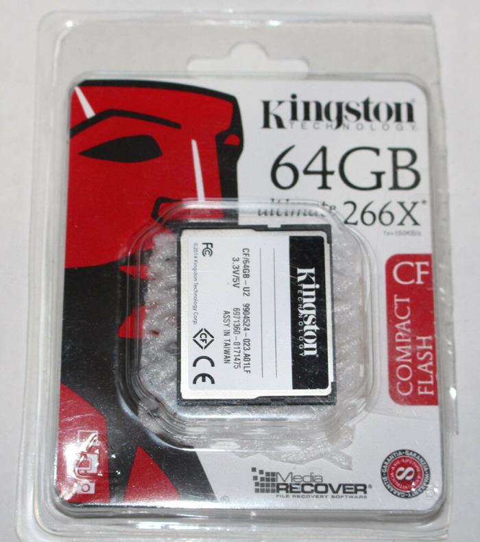 Kingston Technology 64GB Ultimate 266X CF Compact Flash Drive 3.3V/5V