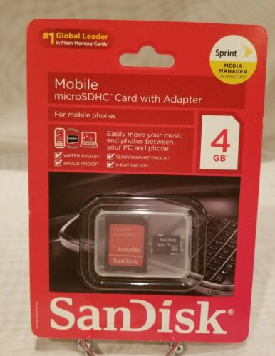SanDisk #1 Global Leader in Flash Memory  Card 4GB microSDHC Card w Adapter