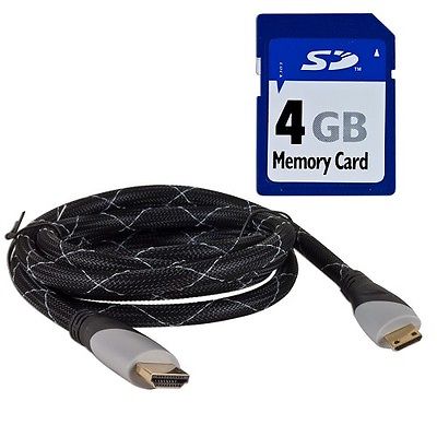 Digital Gadgets DGHDSDK HDMI Mini C to Standard Cable 6 ft + BONUS 4GB SD Card