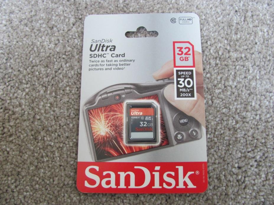 Brand New SanDisk Ultra 32GB Class 10 SDHC Memory Card (SDSDU-032G-A46)