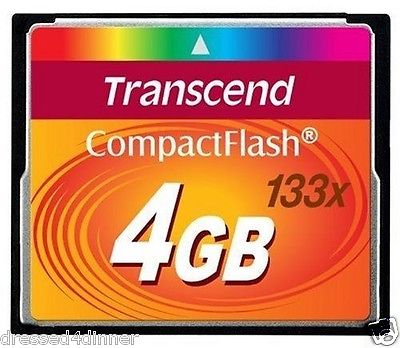 4GB, Transcend 133X, CF Memory Card, CompactFlash, Compact Flash, USED, 4 GB
