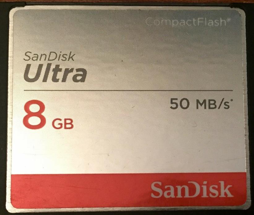 Hardly used SanDisk Ultra 8 G Compact Flash Card. Excellent deal!