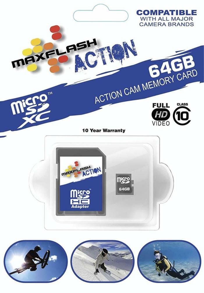 Maxflash Action Cam Micro SD XC Memory Card - 64 GB