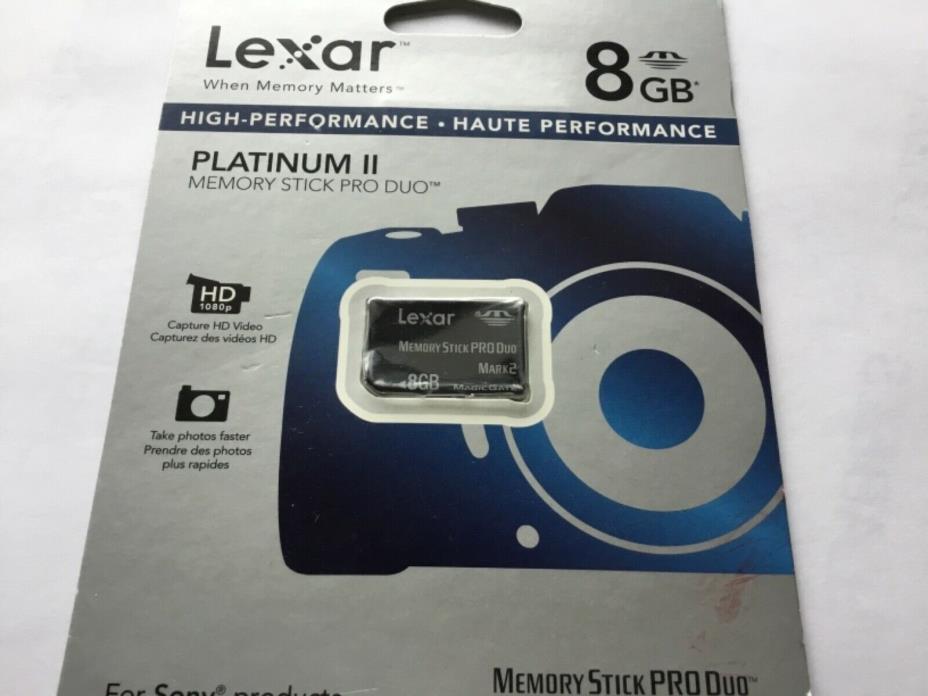 1pcs NEW 8gb LEXAR Sony Memory Stick Pro Duo for Sony Cybershot  cameras PSP