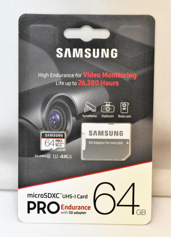 Samsung PRO Endurance 64GB microSDXC UHS-I Memory Card w/ Adapter - Best 4 Video