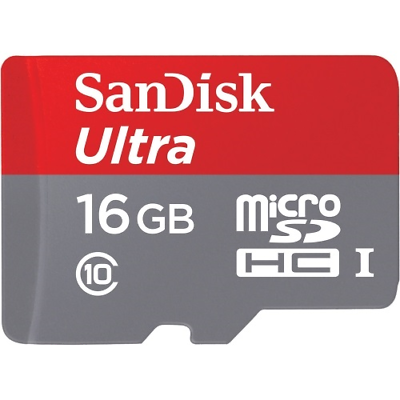 NEW SanDisk SDSQUNC-016G-AN6MA Ultra 16 GB microSDHC - Class 10