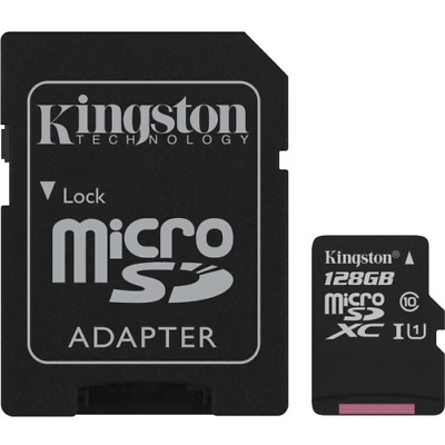 NEW Kingston SDCS/128GB Canvas Select 128 GB microSDXC - Class 10/UHS-I U1 80