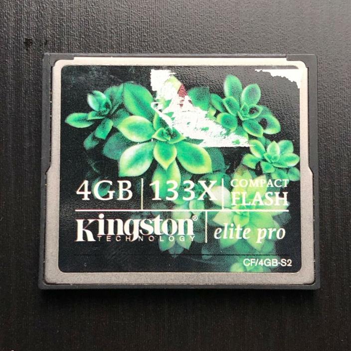 Kingston 4GB Elite Pro 133x CF CompactFlash 20MB/s Memory Card Compact Flash