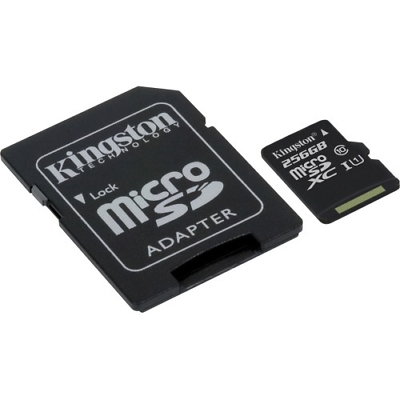 New Kingston SDCS/256GB Canvas Select 256 GB microSDXC Class 10/UHS-I (U1) 80