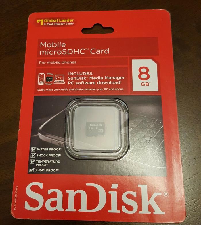 **NEW** SanDisk 8GB microSDHC Card Class 4 (SDSDQ-008G-A11M)