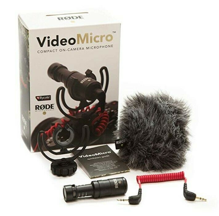 Rode VideoMicro compact on-camera microphone with Rycote suspension mount