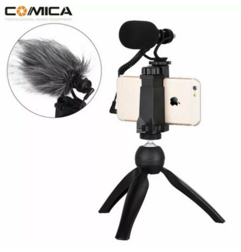 Comica Smartphone Video Kit CVM-VM10-K2 Filmmaker Mini Tripod with Phone Clip SG