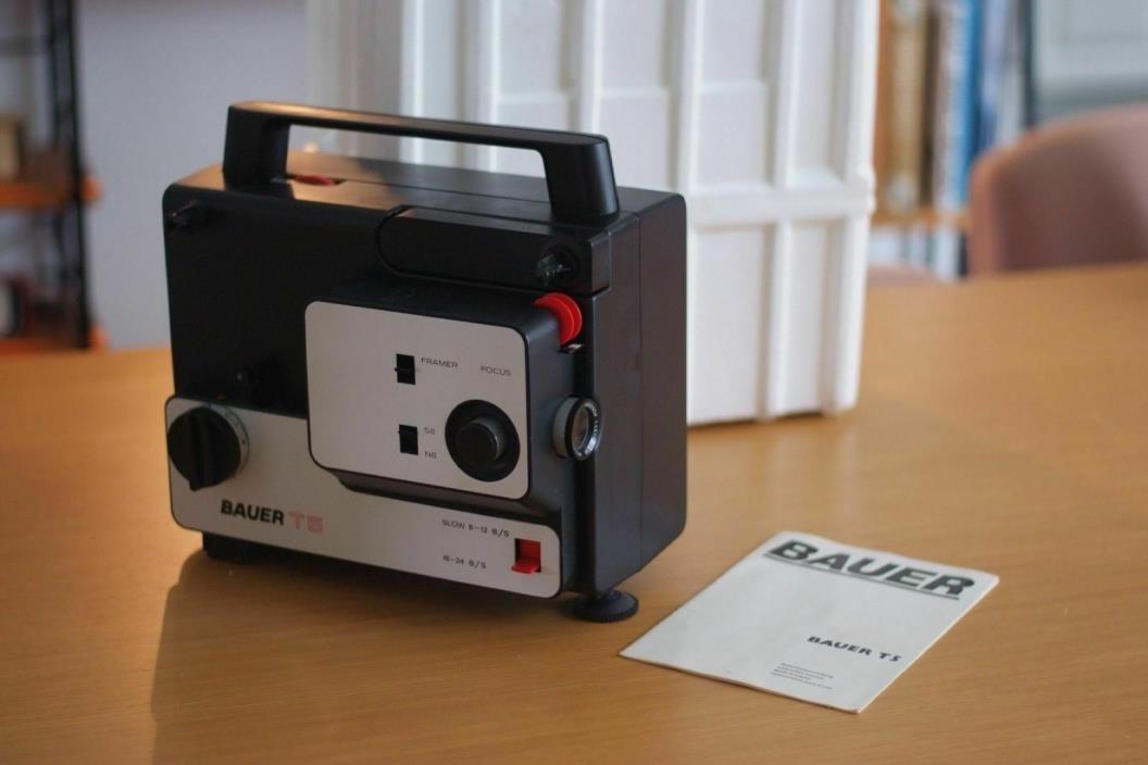 BAUER T5 Film Projector, Super 8mm and Regular 8mm, Rare, In Original Box.
