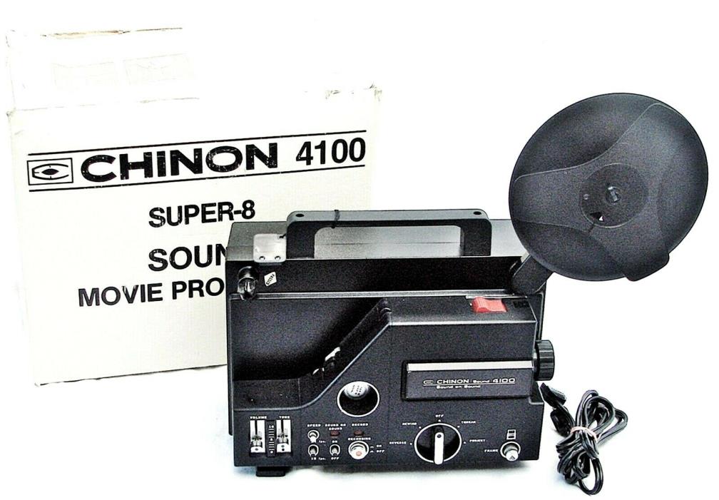 CHINON 4100 Sound on Sound Super 8 Movie Projector Adjustable Speed w/Box