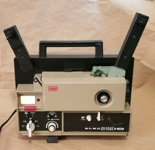 Elmo ST-180E M 2-Track 8mm Sound Film Projector Projection - Bulb Works - READ