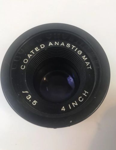 COATED ANASTIGMAT 4 INCH f/3.5 Projector Lens Projection Track Bottom