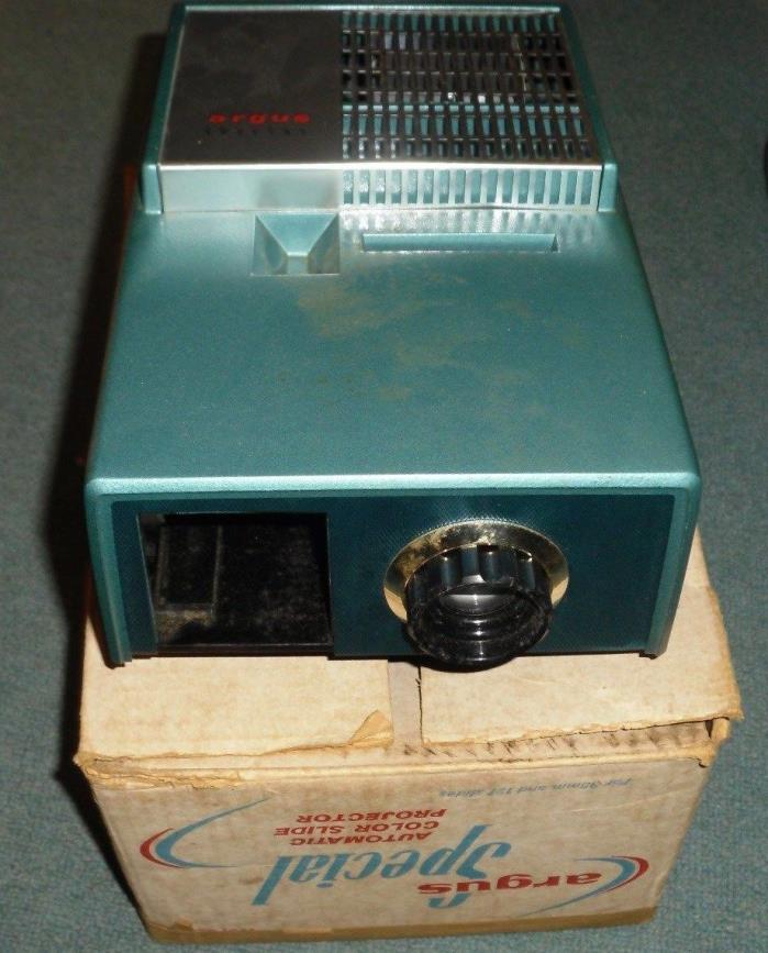 Argus Special 515 Automatic Color Slide Projector 35mm & 127 Power Tested in Box