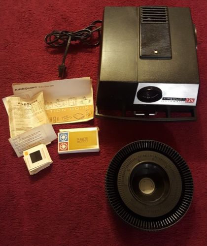 Vtg Airequipt Automatic 135 Slide Projector W Color Slides Manual