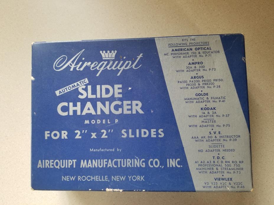 VINTAGE Airequipt Automatic Slide Changer Model P 1950's with Original Box