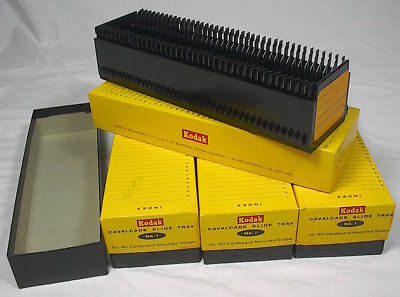 4 Kodak Cavalcade 40 slide trays No.1 for 40 cardboard mounts Lot 50s Vintage
