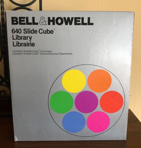 Vintage Bell & Howell 640 Slide Cube Library 16 Slide Cube Cartridges