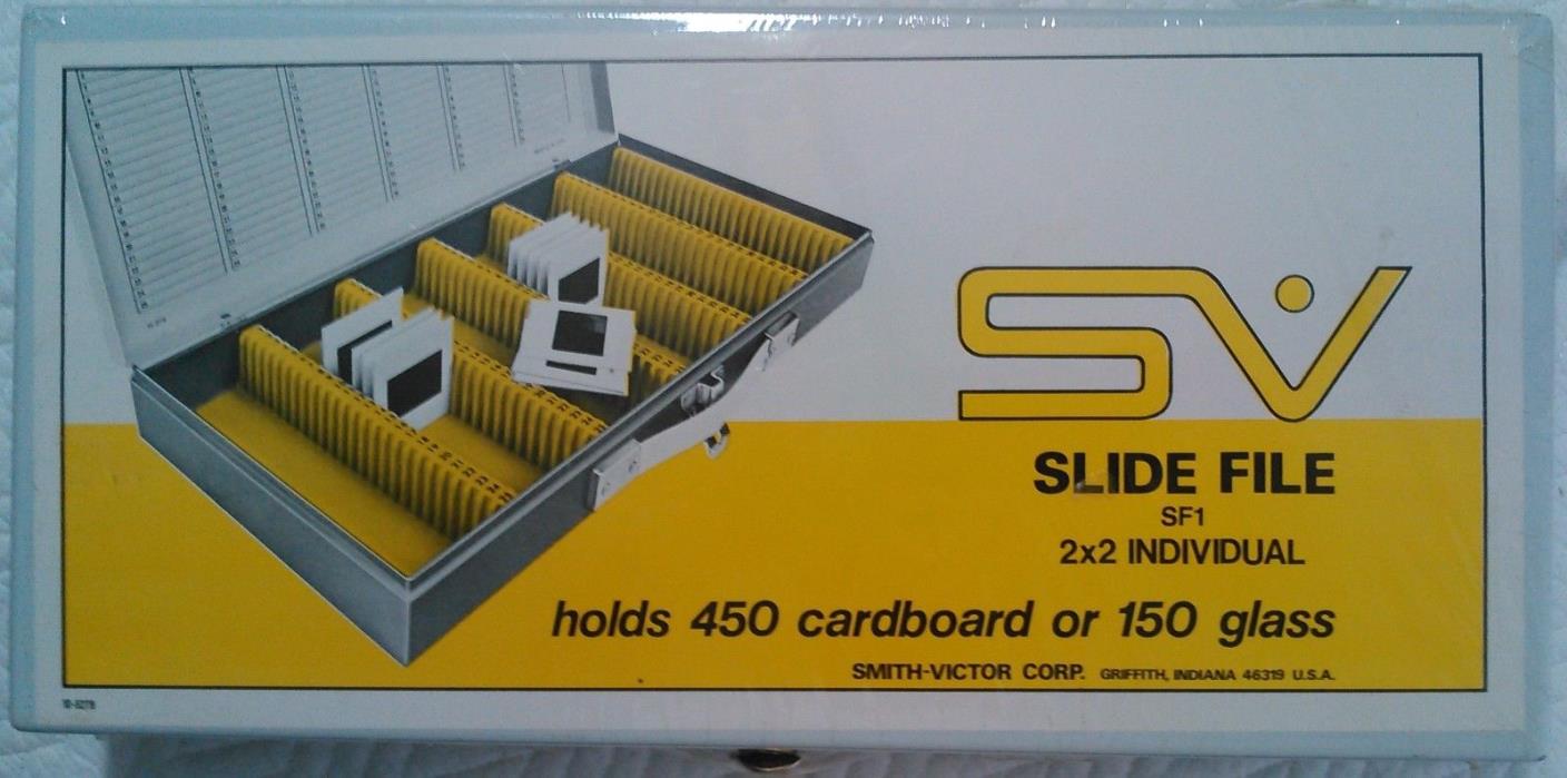 Smith-Victor SF1 SLIDE FILE Holds 450 cardboard 150 glass Metal Storage Case