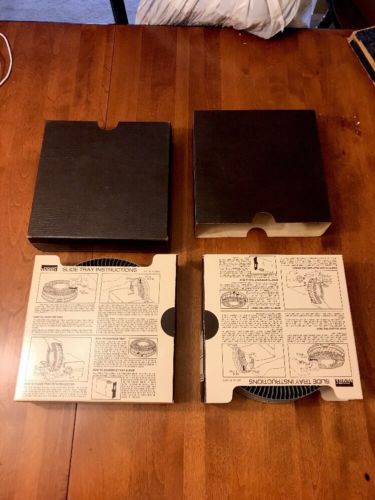 2 Lot VINTAGE Montgomery Ward Slide Trays Each Hold 100 2x2 PROJECTOR Slides Wow