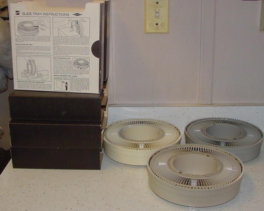 VTG LOT of 3 SAWYERS ROTOTRAY Projector 100 2x2 Carousel Slide Trays & SLEEVES