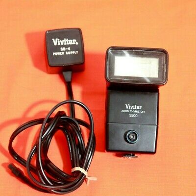 Vivitar Zoom Thyristor 3500 VINTAGE Flash + SB-4 Power Supply - AS-IS **Read Des