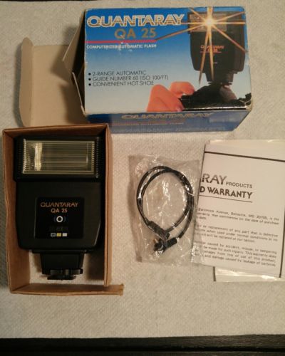 QUANTARAY QA 25 COMPUTERIZED AUTOMATIC FLASH FOR 35mm CAMERAS WITH MANUAL
