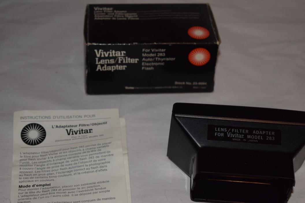 Vivitar Flash  Lens Filter Adapter FOR MODEL 283 FLASH IN Original Box MINT
