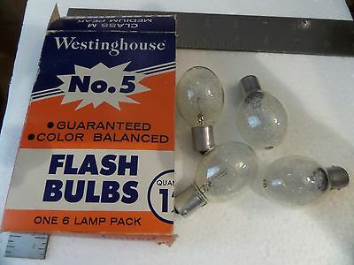 4 Westinghouse No 5 Flashbulbs 1 Sylvania P25