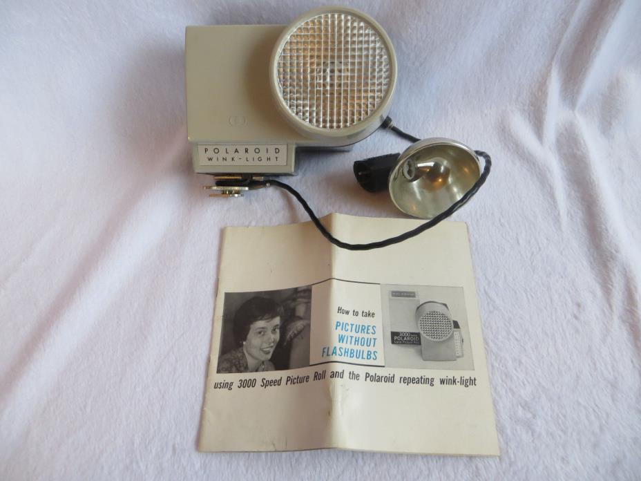 VINTAGE POLAROID WINK-LIGHT MODEL 252 W/FLASHER 256 AND INSTRUCTION BOOKLET EUC