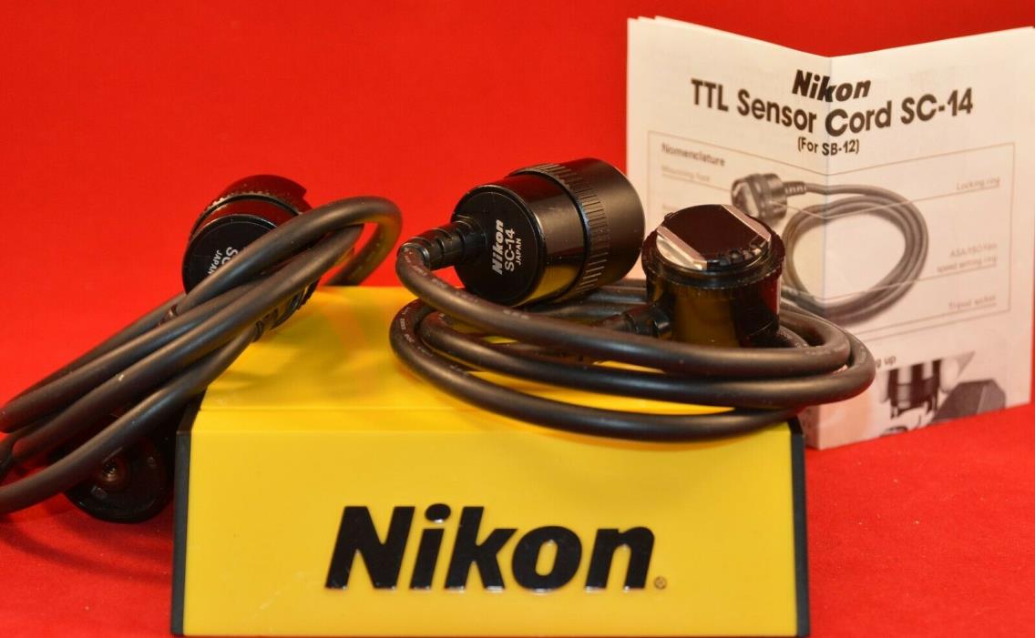 Lot of 2 Nikon SC-14 TTL Cords with Instructions