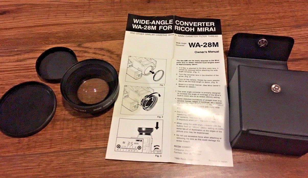Wide-angle Converter WA-28M for RICOH MIRAI 35mm CAMERA Mint with Instructions