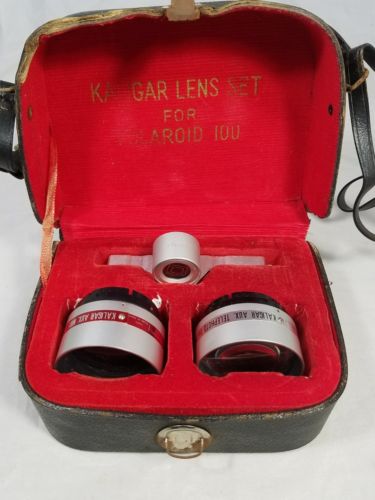 Vintage Kaligar Telephoto Wide Angle Auxilary Lens Set For Polaroid 100 in Case