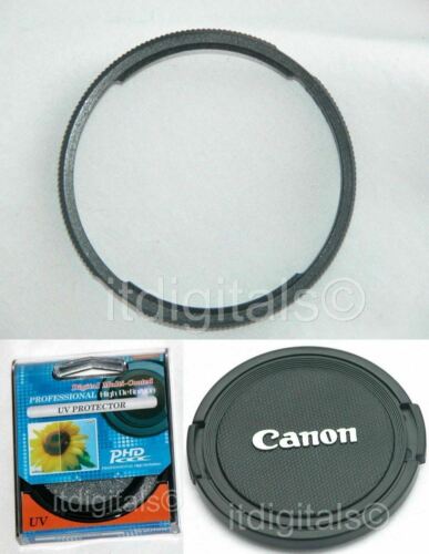 For Canon Powershot SX40 HS 58mm Filter Adapter Ring + UV Filter + Lens Cap New